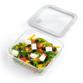 Square Borosilicate Glass Food Container with Vented Lid(1170ml)