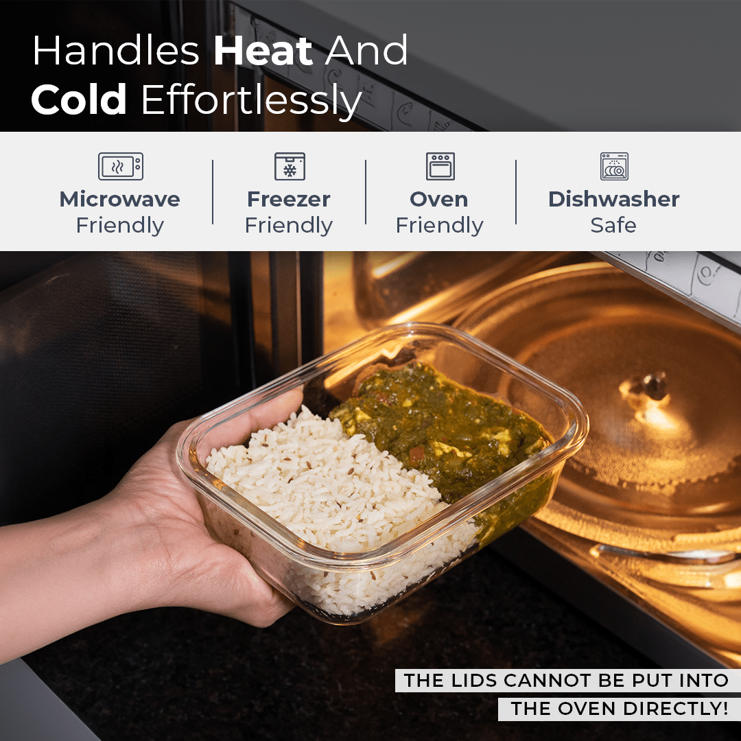 Premium Airtight Borosilicate Glass Food Container with Bamboo Lid(640ml)