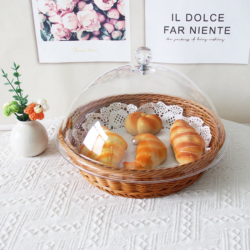 Handwoven Decorative Bread & Pastry Basket with Lid