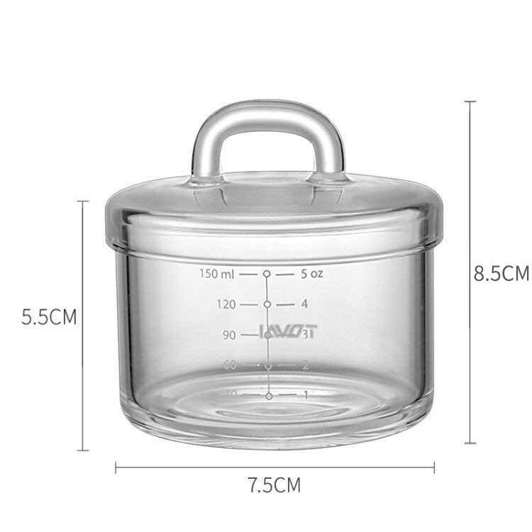 Heat-Resistant Glass Custard Bowl with Lid (150ml)