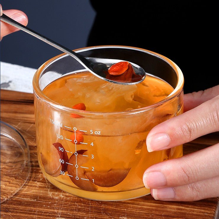 Heat-Resistant Glass Custard Bowl with Lid (150ml)