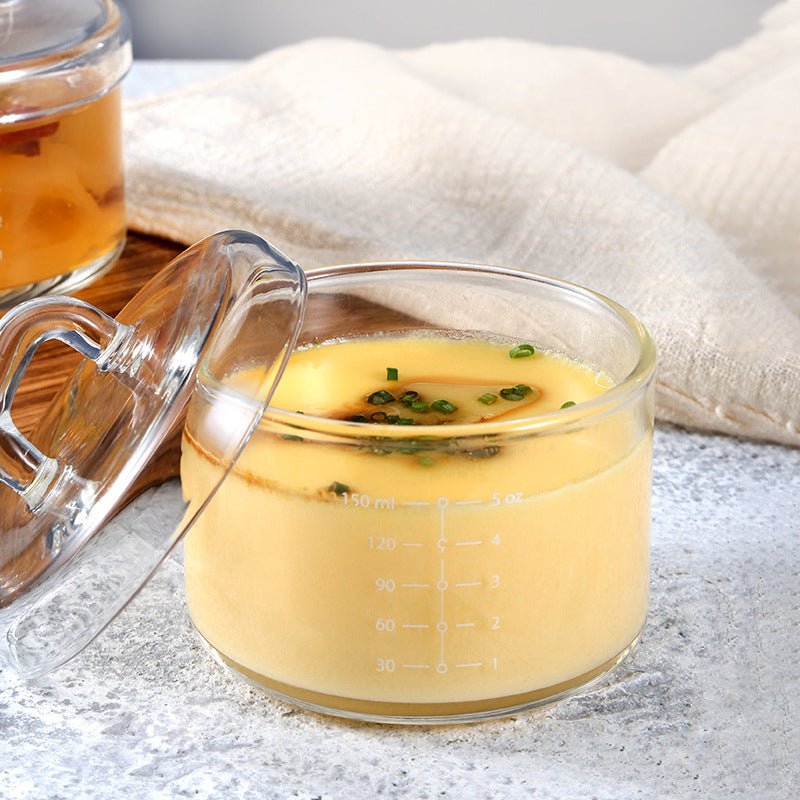 Heat-Resistant Glass Custard Bowl with Lid (150ml)