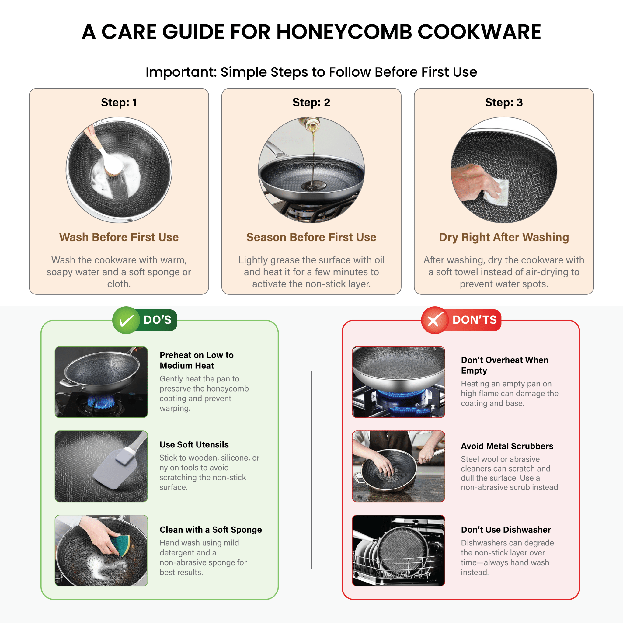 Multipurpose Stainless Steel Non-Stick Honeycomb Cooking Pot (30cm)