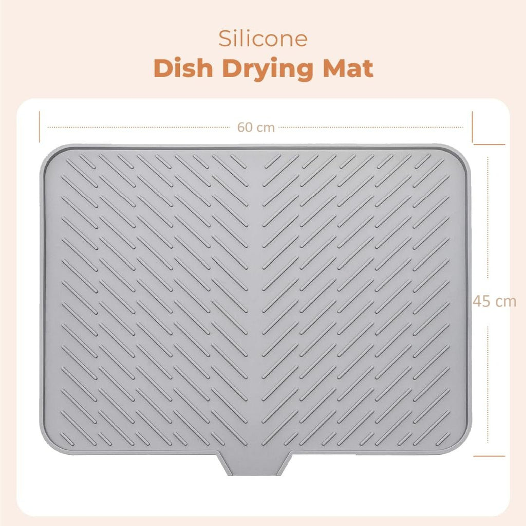 Kitchen Countertop Drying Mat with Drain Lip
