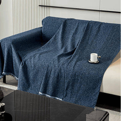 Elegance Chenille Sofa Cover : [EM-SC-04] (Dark Blue)