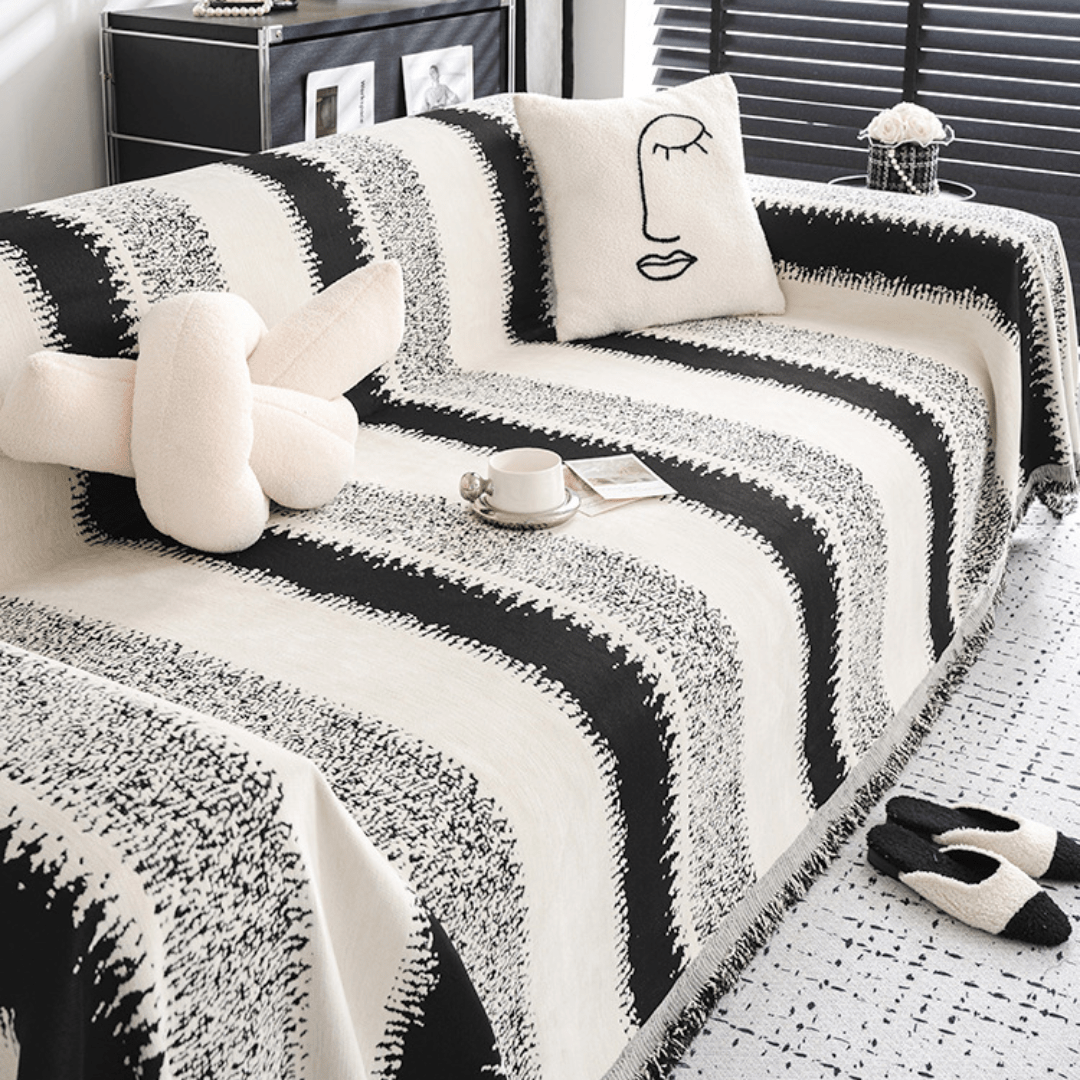 Elegance Chenille Sofa Cover :[EM-SC-10] (Black)