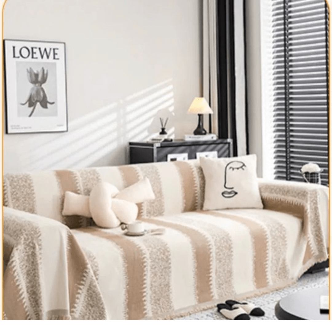 Elegance Chenille Sofa Cover :[EM-SC-10] (Coffee)