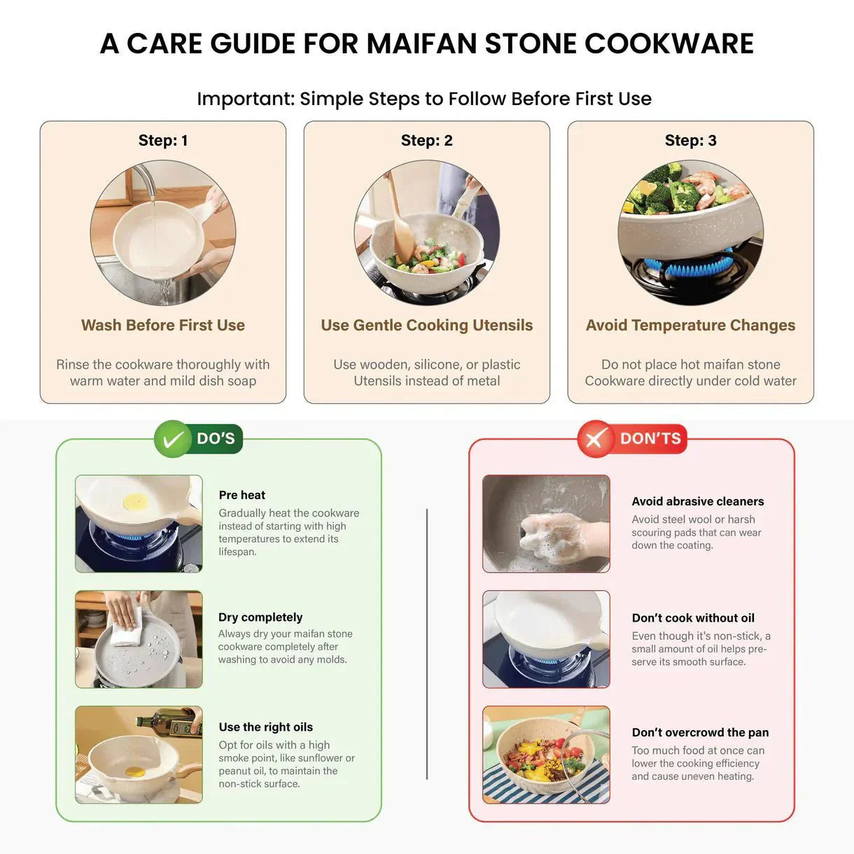 Premium Non-Stick Maifan Stone Frying Pan Range