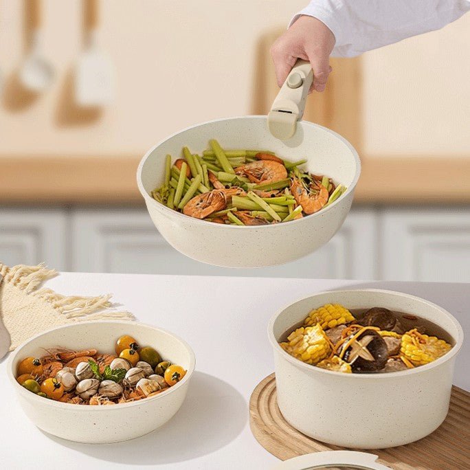 Maifan Stone Nonstick Cookware Set with Detachable Handles (11 Piece)