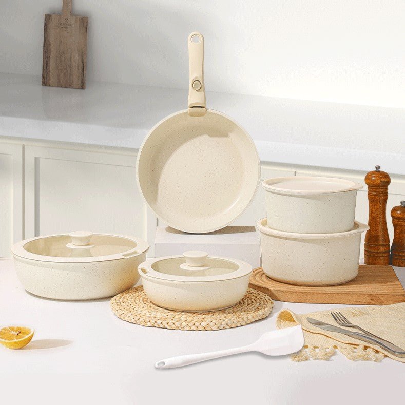 Maifan Stone Nonstick Cookware Set with Detachable Handles (11 Piece)