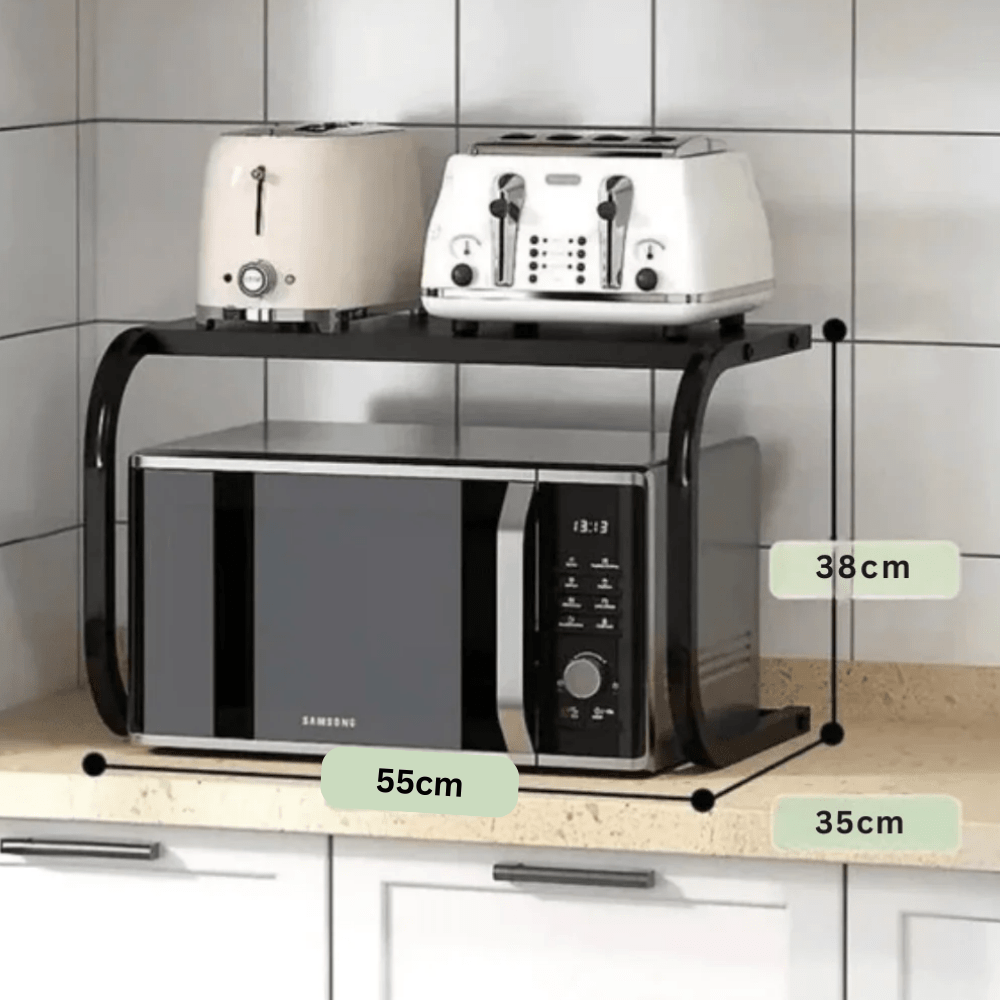 Space-Saving Kitchen Microwave Shelf Rack