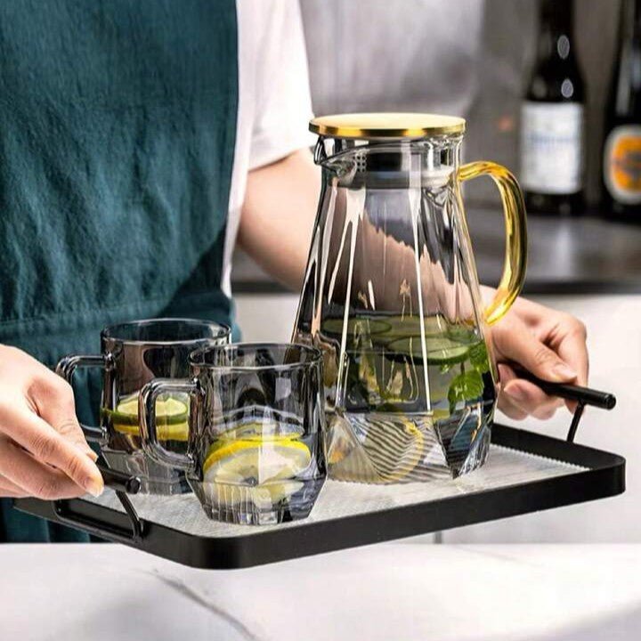 Modern Elegant Transparent Acrylic Serving Tray with Handles