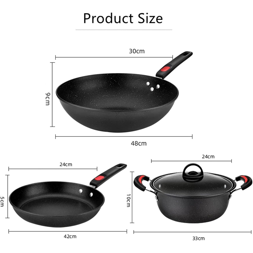 Multi-Function Maifan Non Stick Home Cookware Set (Set of 3)