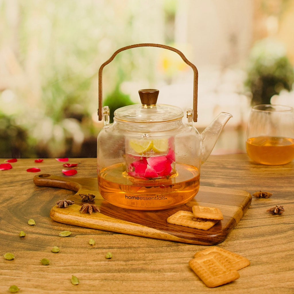 Multi-Functional Glass Teapot for Brewing and Steaming With Handle (1000ml)