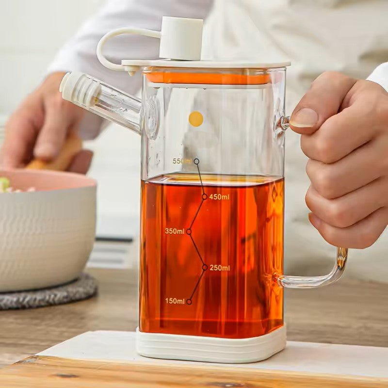 Multi-Functional Oil Glass Dispenser with Silicone Guard