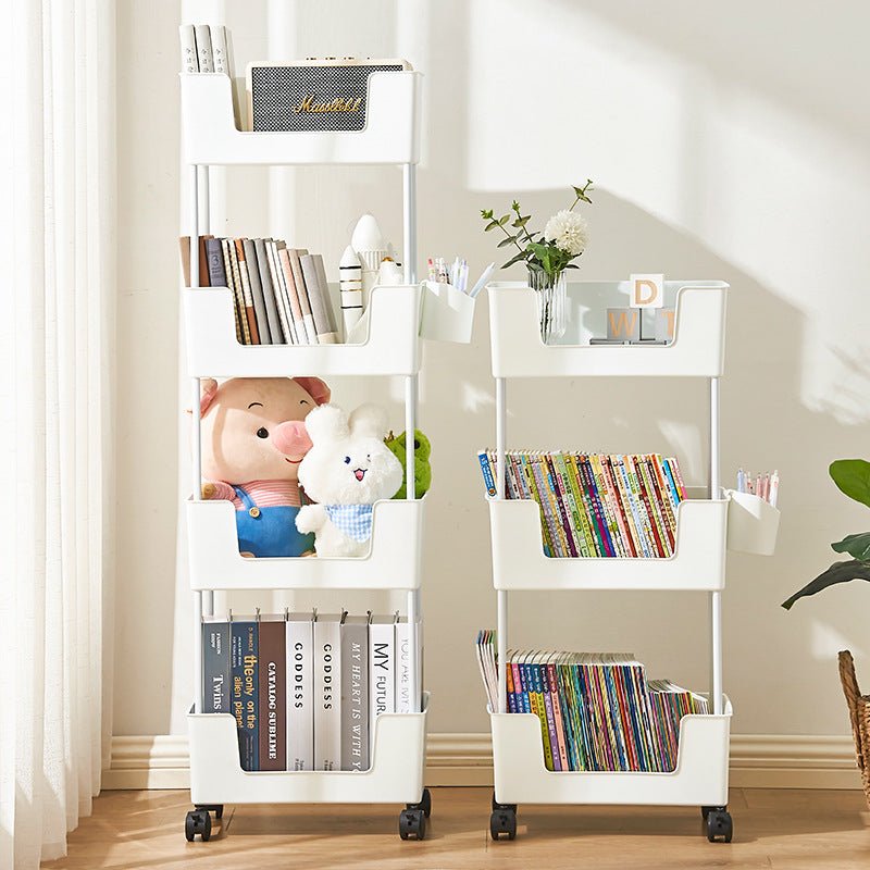 Multi-Layer Rolling Storage Trolley With Rotating Wheels