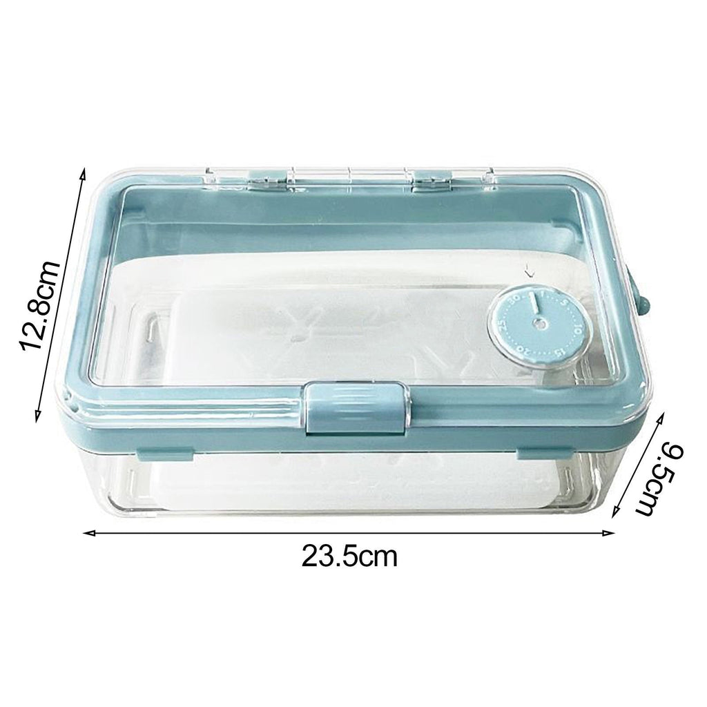 Multi-Purpose Portable Leak-Proof Sealing Crisper Box with Ice Crystals (Blue)