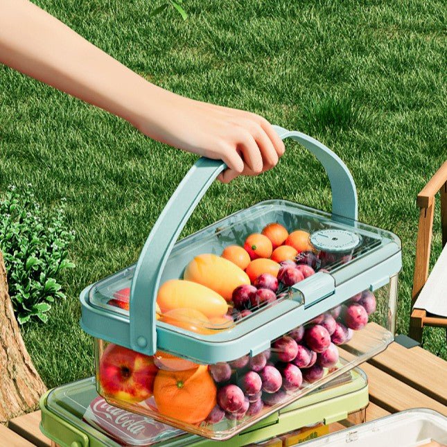 Multi-Purpose Portable Leak-Proof Sealing Crisper Box with Ice Crystals (Blue)