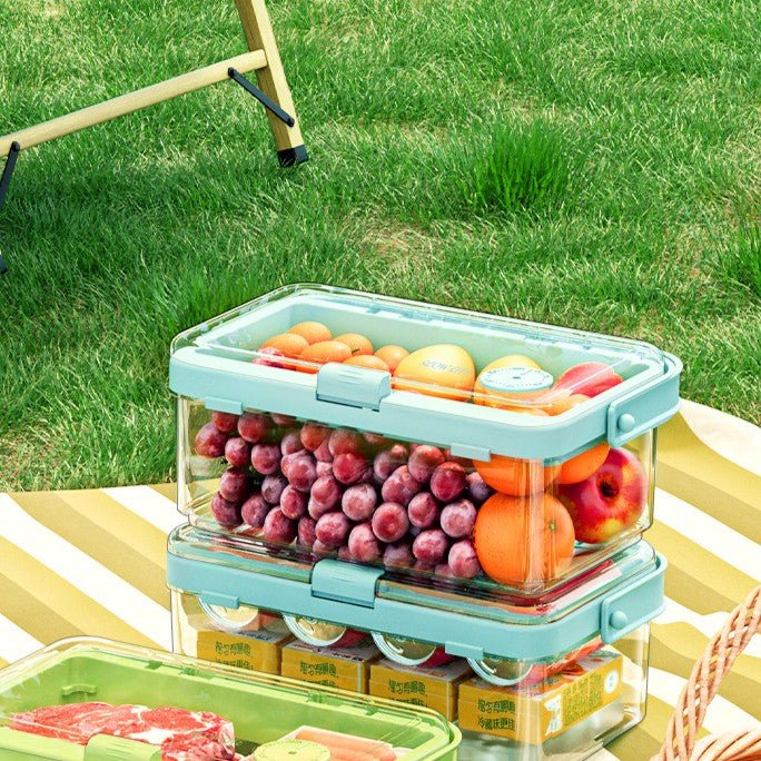 Multi-Purpose Portable Leak-Proof Sealing Crisper Box with Ice Crystals (Blue)