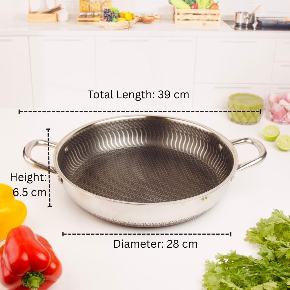 Multi-Purpose Stainless Steel Honeycomb Cooking Pot(28cm)