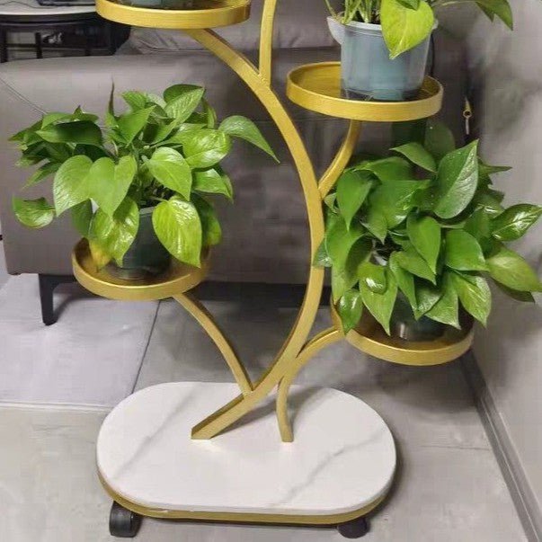 Multi-Tier Rolling Indoor Plant Display Stand