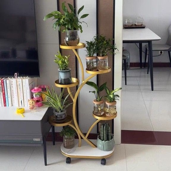Multi-Tier Rolling Indoor Plant Display Stand