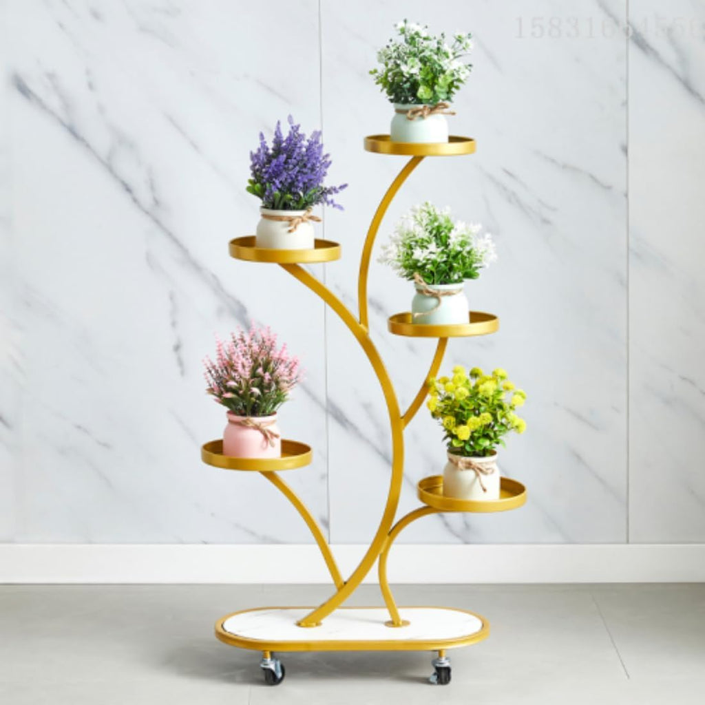 Multi-Tier Rolling Indoor Plant Display Stand