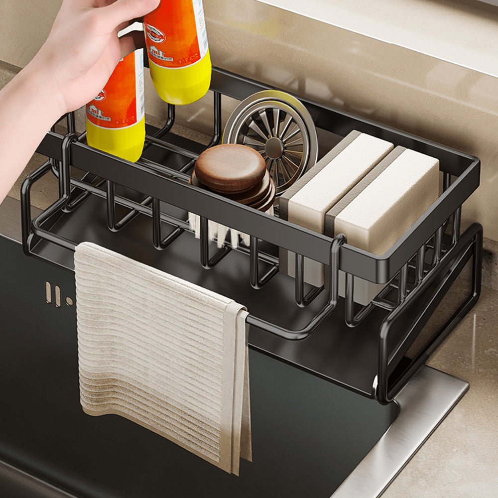 Multi-Functional Carbon Steel Storage Rack with Drain & Rod