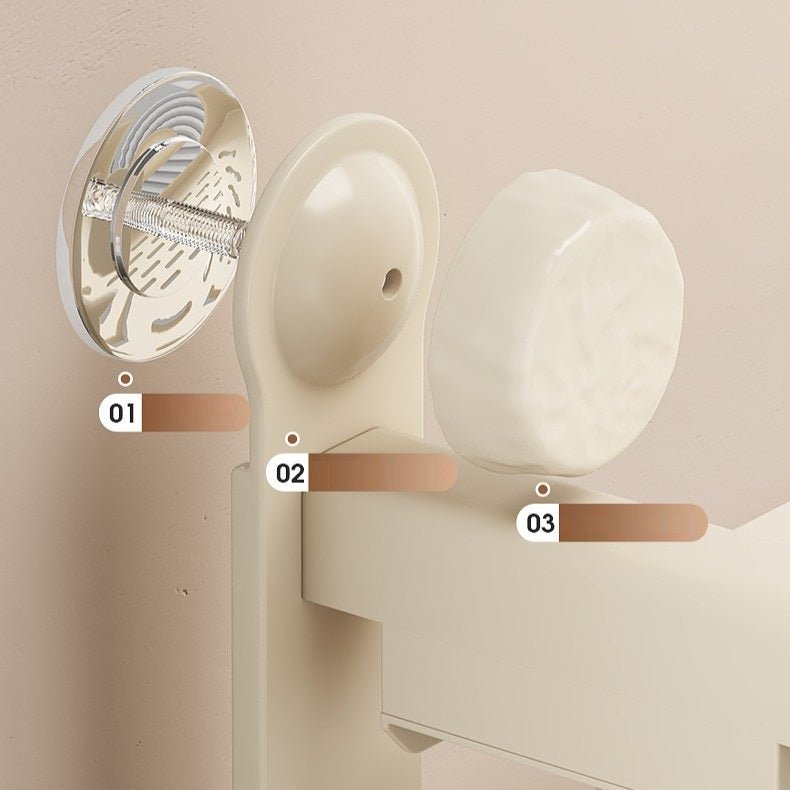 No-Drill Suction Cup Wall-Mounted Bathroom Shelf with Hooks (60 cm)