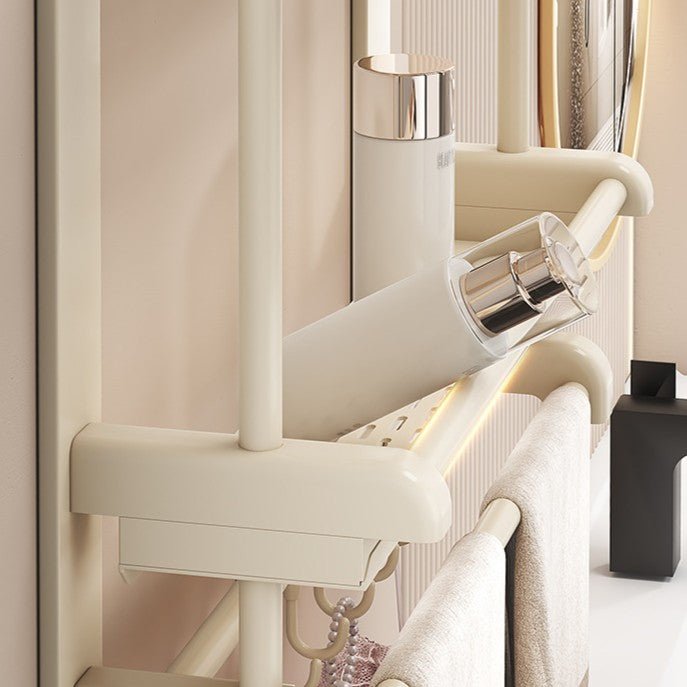 No-Drill Suction Cup Wall-Mounted Bathroom Shelf with Hooks (60 cm)