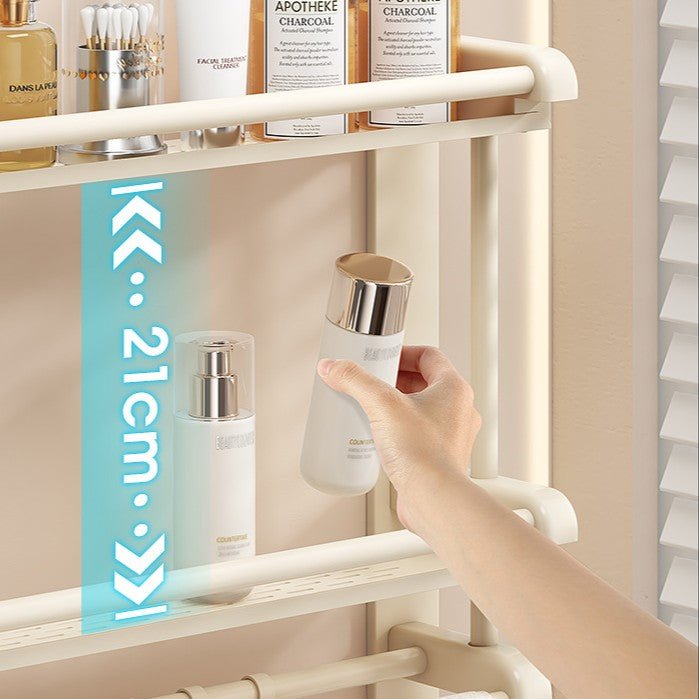 No-Drill Suction Cup Wall-Mounted Bathroom Shelf with Hooks (60 cm)