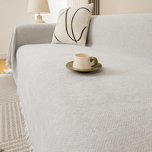 Elegance Chenille Sofa Cover : [EM-SC-13] (White)