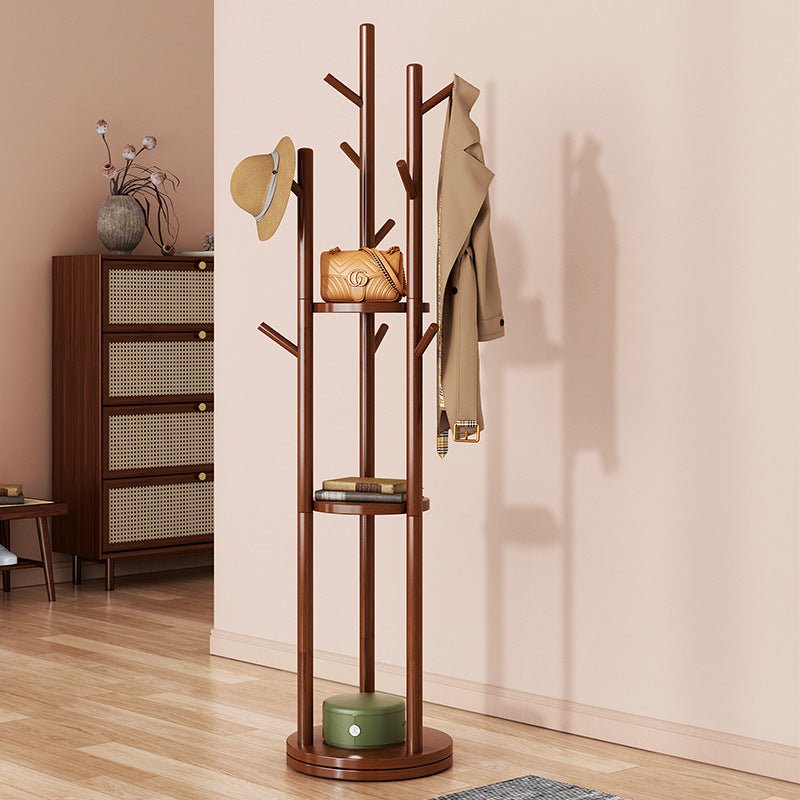Premium Solid Wood 360° Rotatable Coat Stand for Home and Bedroom