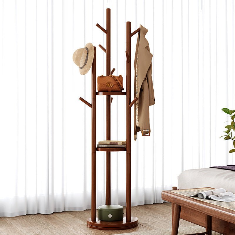 Premium Solid Wood 360° Rotatable Coat Stand for Home and Bedroom