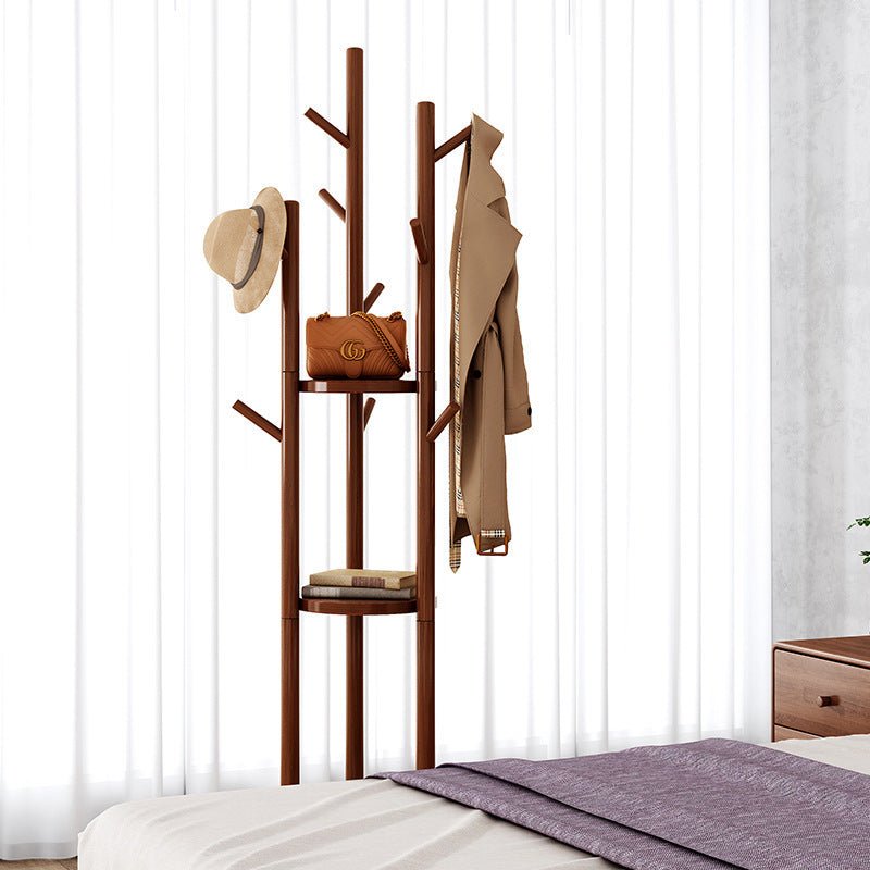 Premium Solid Wood 360° Rotatable Coat Stand for Home and Bedroom