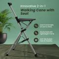 Portable Aluminum Alloy Outdoor Travel Walking Cane with Folding Triangular Seat (82cm)