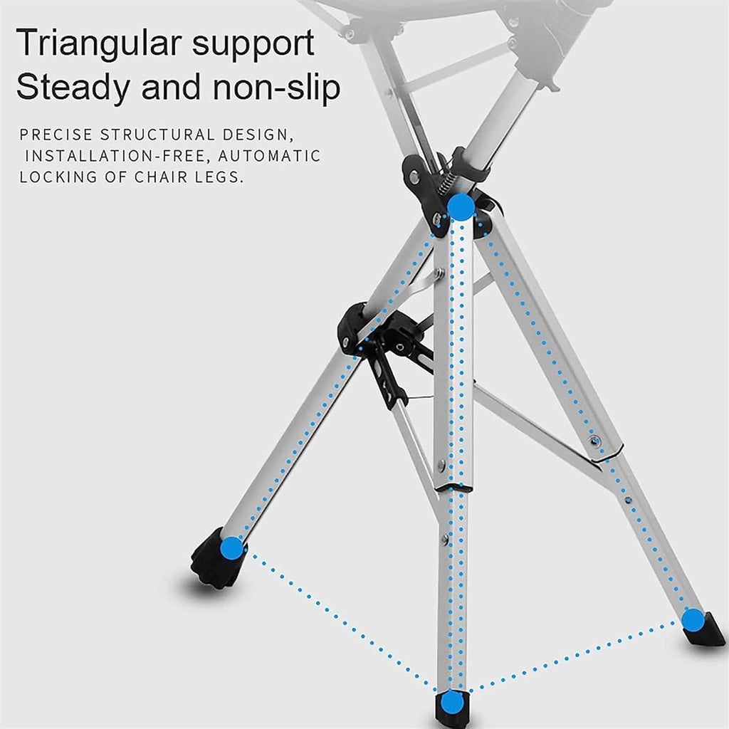 Portable Aluminum Alloy Outdoor Travel Walking Cane with Folding Triangular Seat (82cm)