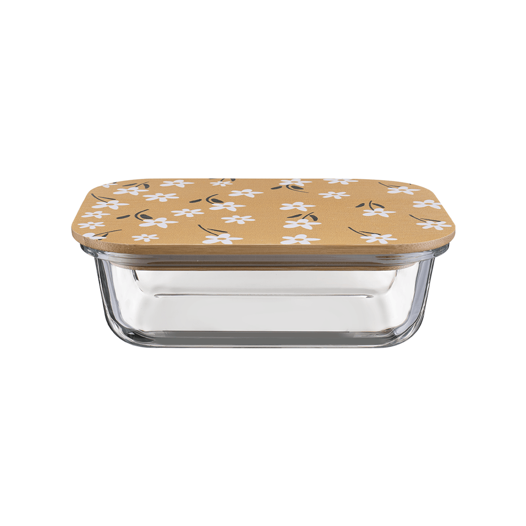 Premium Airtight Borosilicate Glass Food Container with Bamboo Lid(370ml)