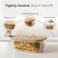 Premium Airtight Borosilicate Glass Food Container with Bamboo Lid