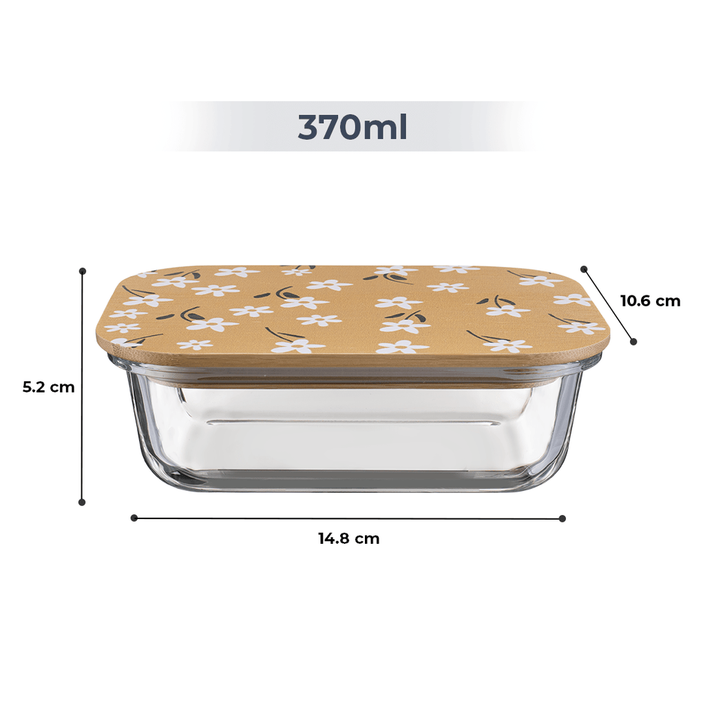 Premium Airtight Borosilicate Glass Food Container with Bamboo Lid