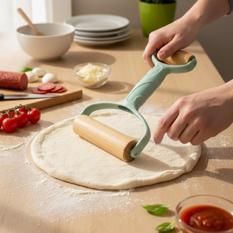Premium Ergonomic Double - Sided Wooden Rolling Tool