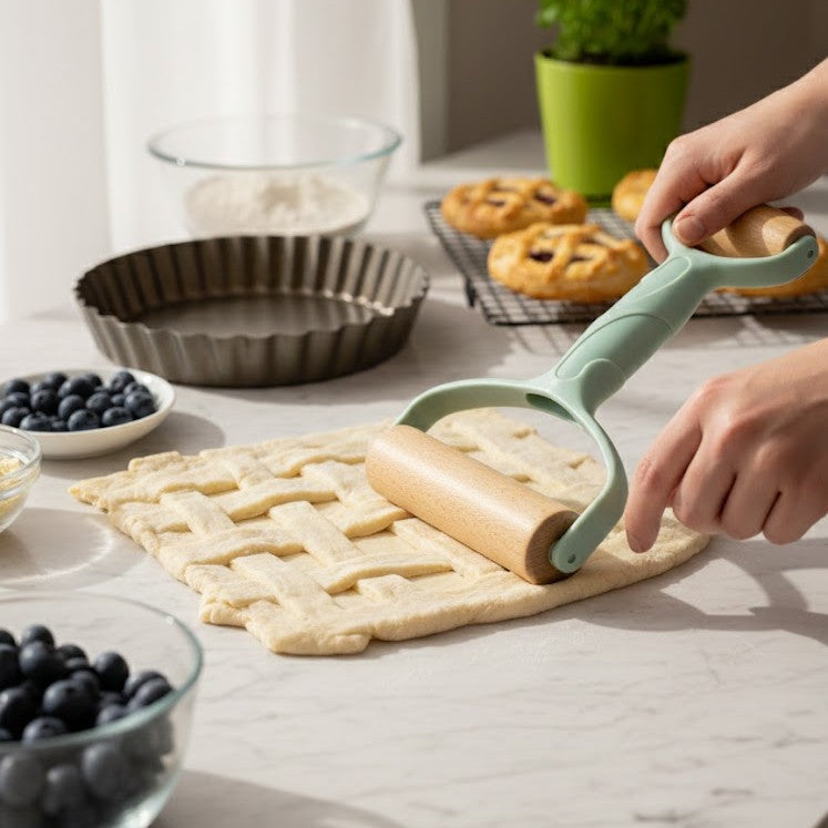 Premium Ergonomic Double - Sided Wooden Rolling Tool