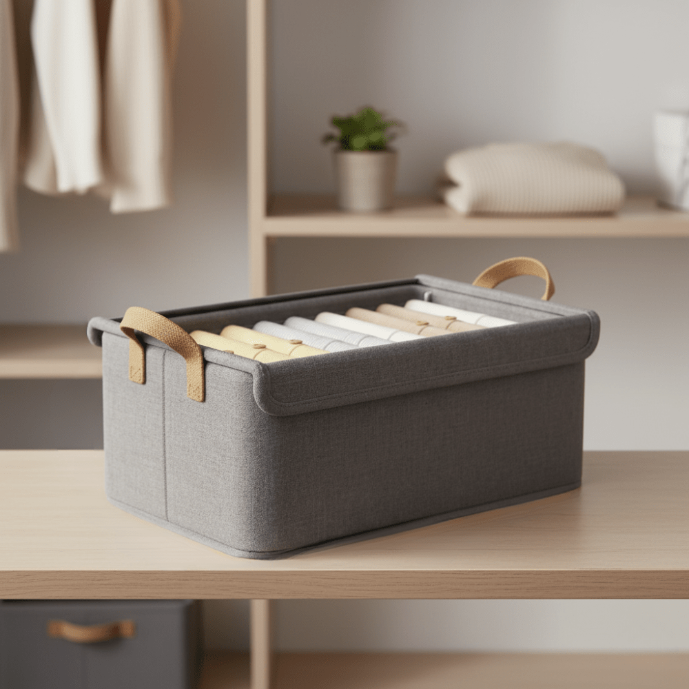 Fold & Stack Dustproof Storage Basket