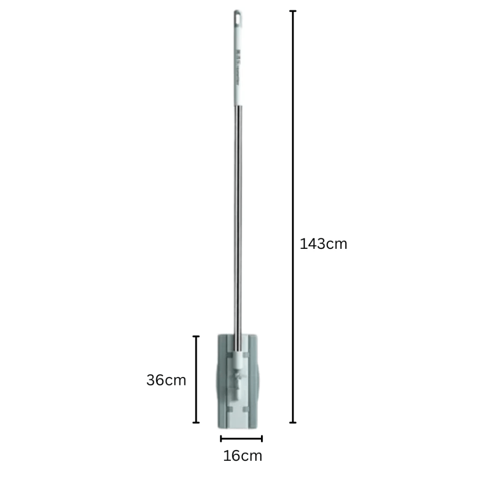 Large Flat Mop with 180° Rotating Stainless Steel Handle (127cm)