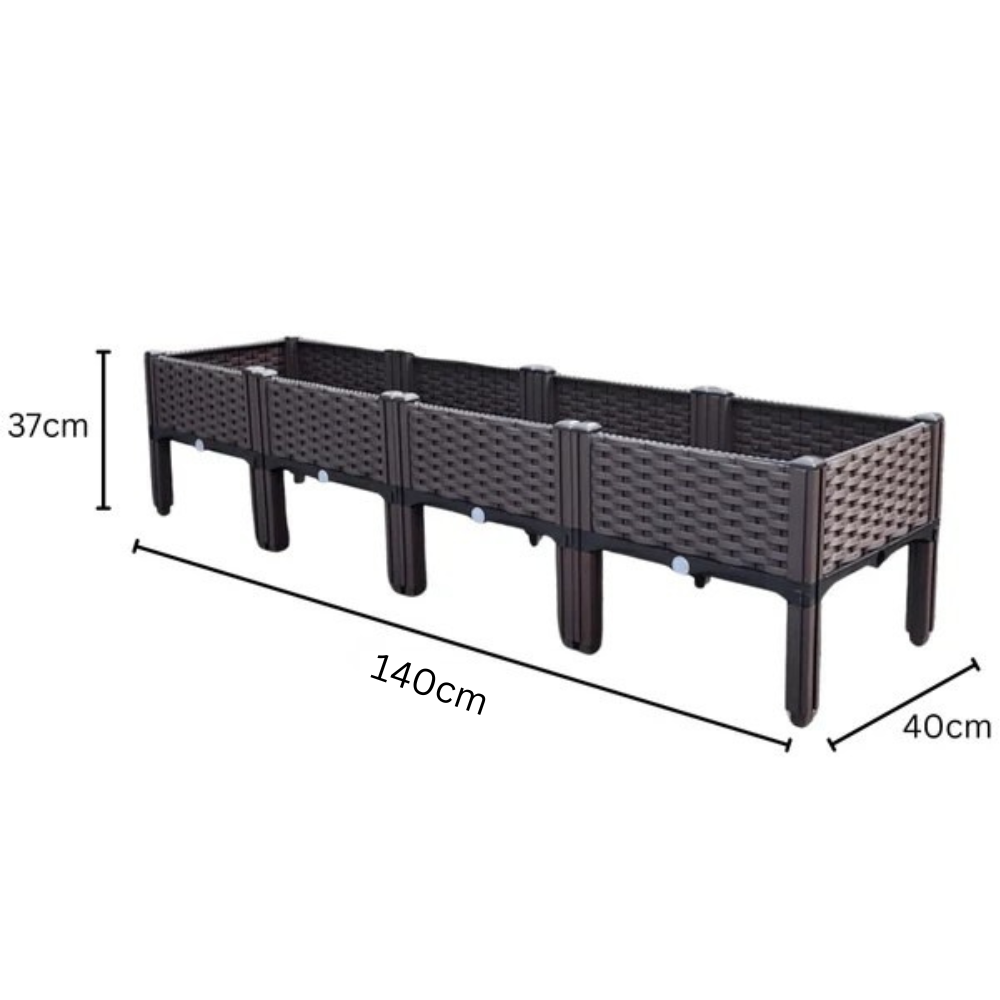 Plastic Balcony Vegetable Planting Garden Bed with Legs & Drainage Holes
