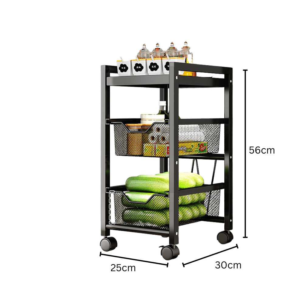 Multi-Layer Narrow Gap Floor Storage Cart