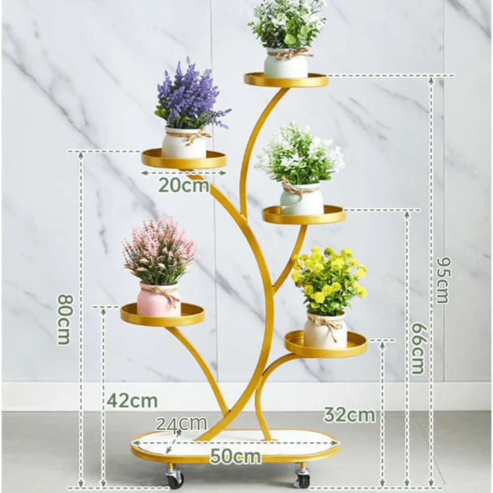 Multi-Tier Rolling Indoor Plant Display Stand