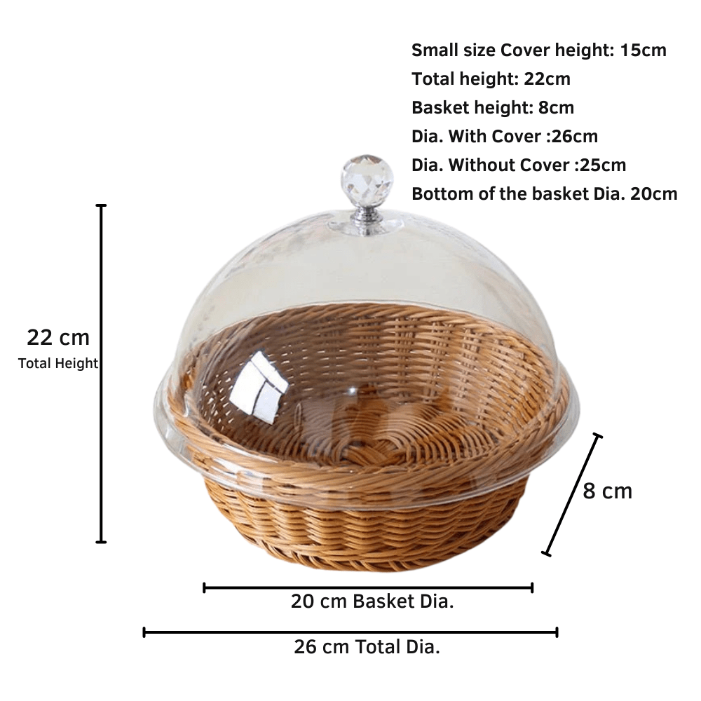 Handwoven Decorative Bread & Pastry Basket with Lid