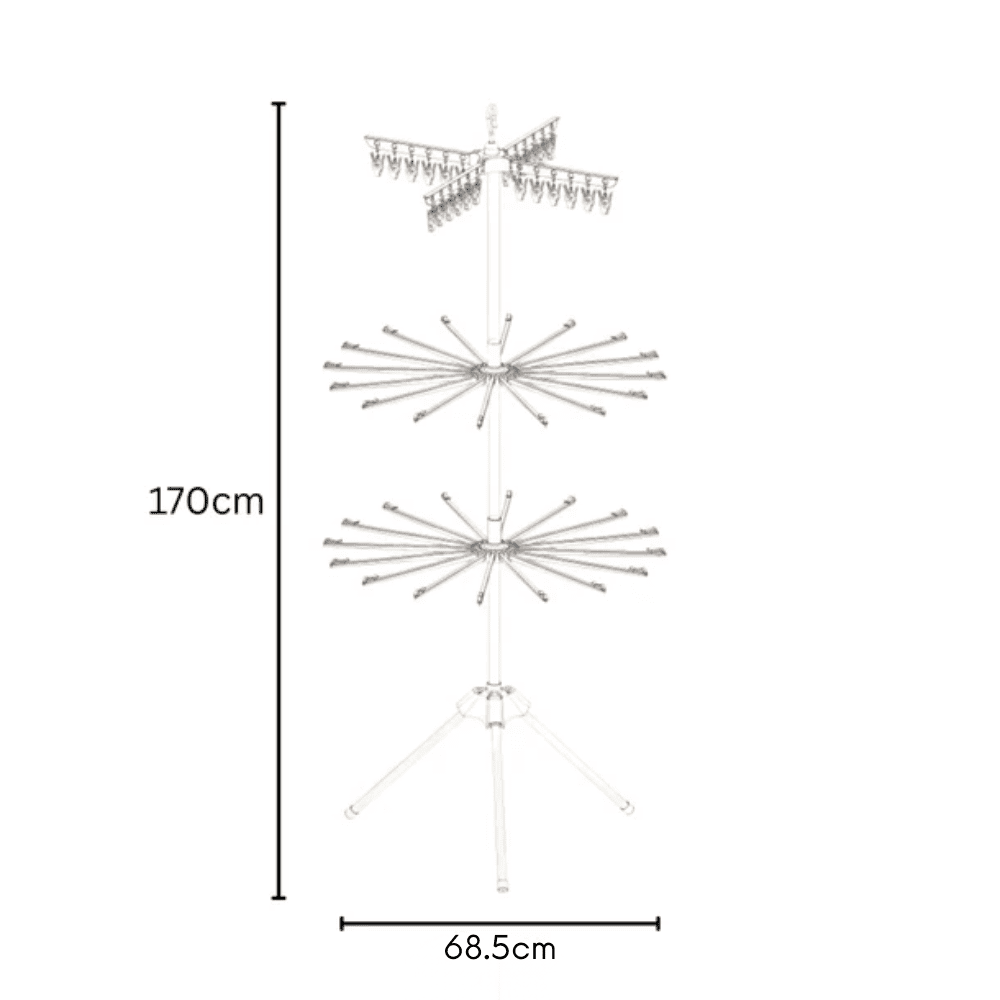 Multi-Layer Indoor Rotatable Floor Standing Clothes Drying Rack(74cm)