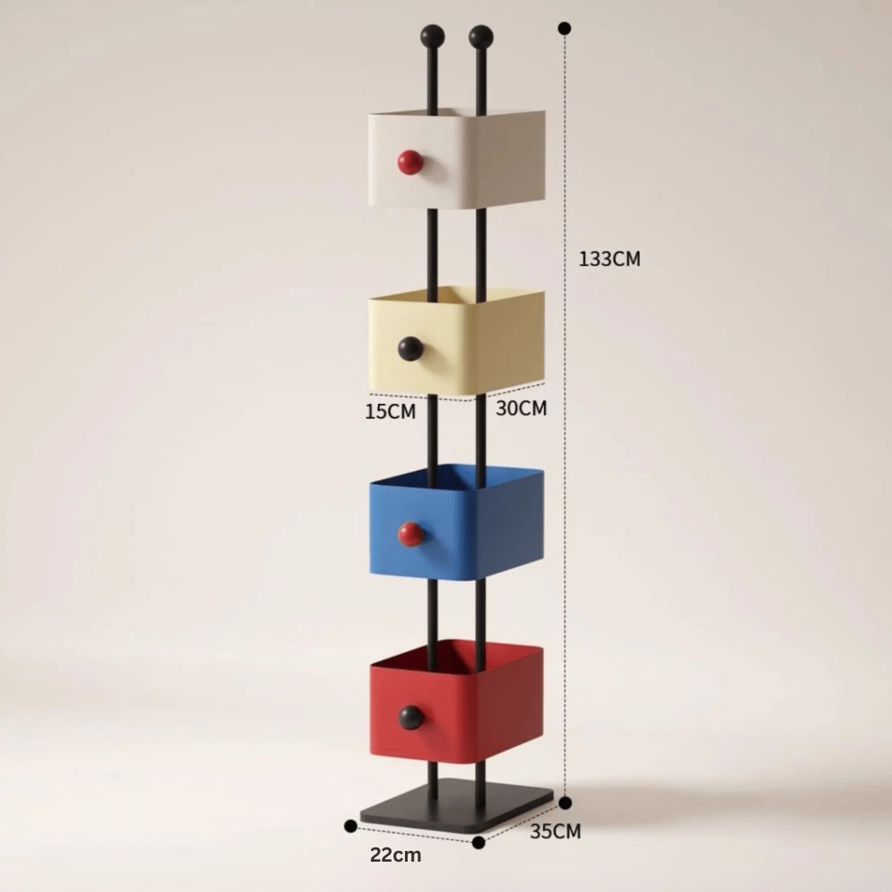 Multi-Layer Metal Floor Standing Storage Cabinet